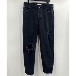Abercrombie & Fitch The Dad High Rise Black Jean Size 32 / 14 LONG